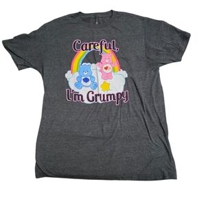 Care Bears T-Shirt, Gray: "Careful, I'm Grumpy", Adult Size M